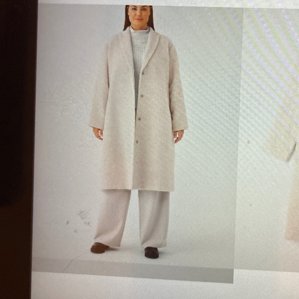 Eileen Fisher Alpaca and Wool Shawl collar Coat - Picture 2 of 7